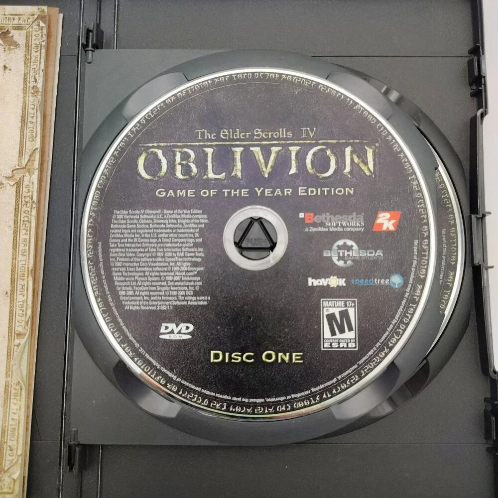 Elder Scrolls Oblivion Game of Year PC DVD Map Insert Shivering Isles Untested